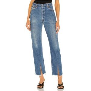 EB Denim split ankle hem reconstructed vintage wash size 32